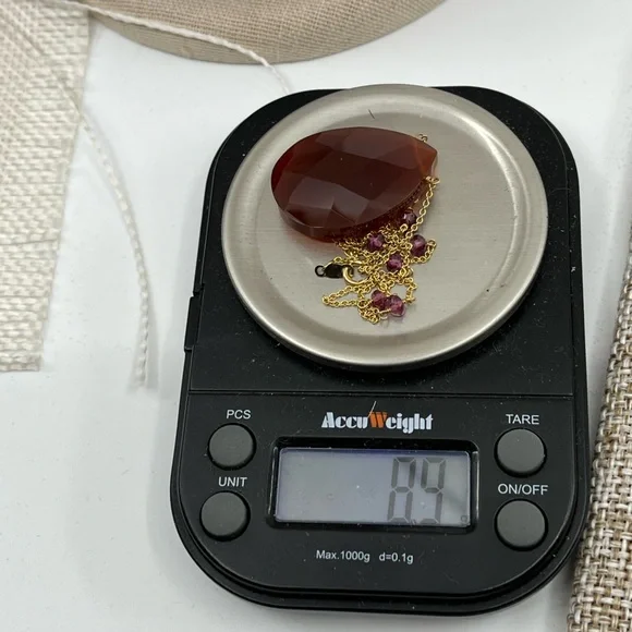 Vintage 14K Gold Carnelian & Amethyst Necklace – Rare Find - Picture 16 of 17